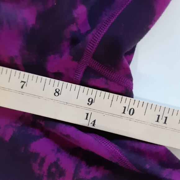 Lululemon Wunder Under Crop II Leggings Black Magenta Marble Womens 10 Low Rise - Picture 10 of 11